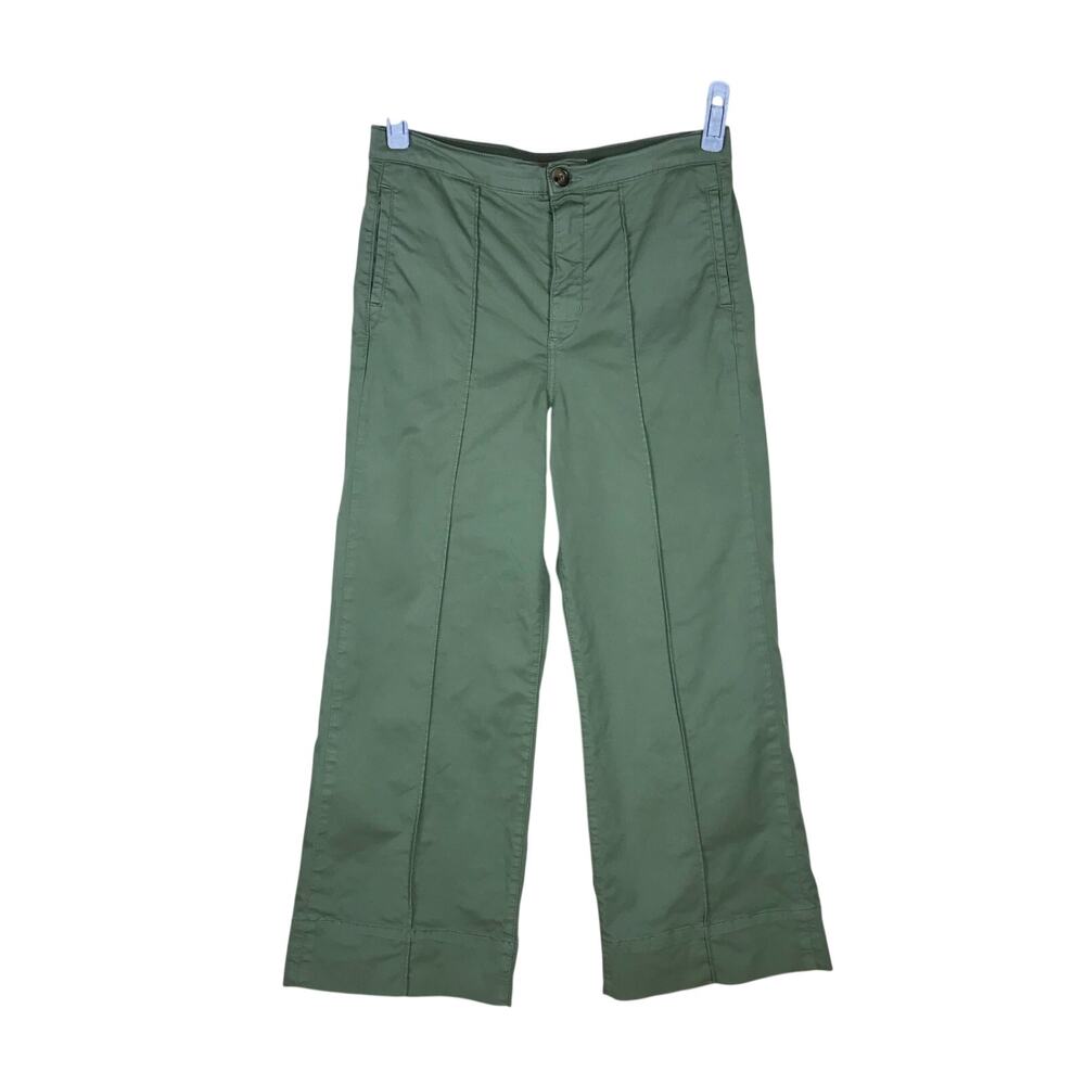 Joe’s Jeans Pants Women’s Large Green Wide Leg Pleated Casual Dress Workwear